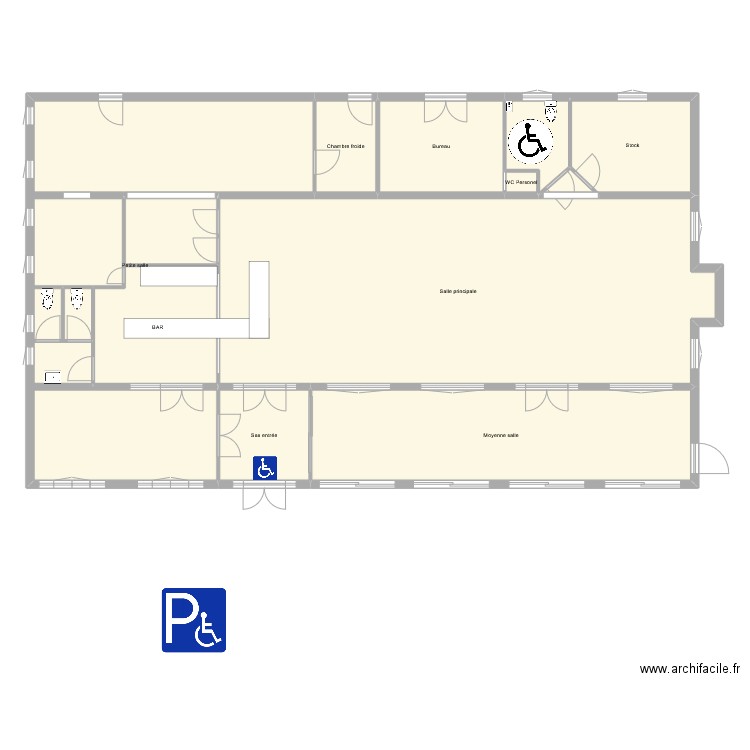 bergerie. Plan de 12 pièces et 261 m2