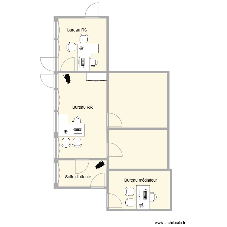 gambetta. Plan de 6 pièces et 54 m2