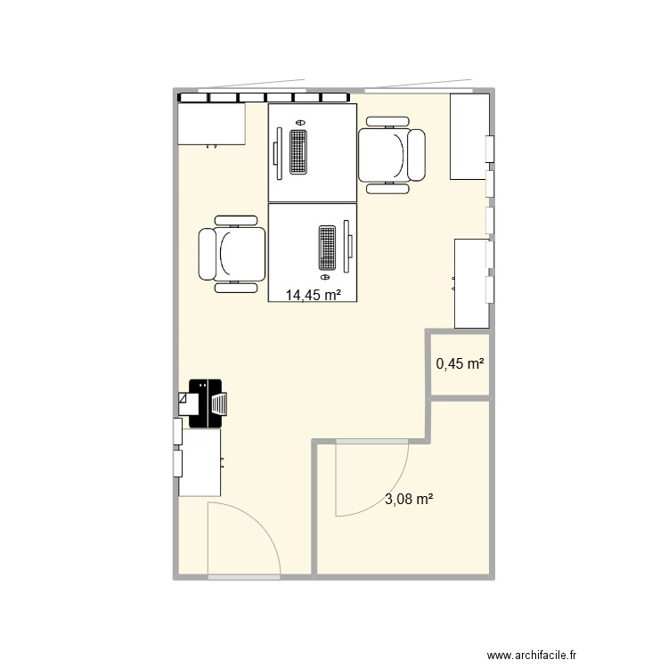 CH Guise secrétariat médecine 2. Plan de 3 pièces et 18 m2