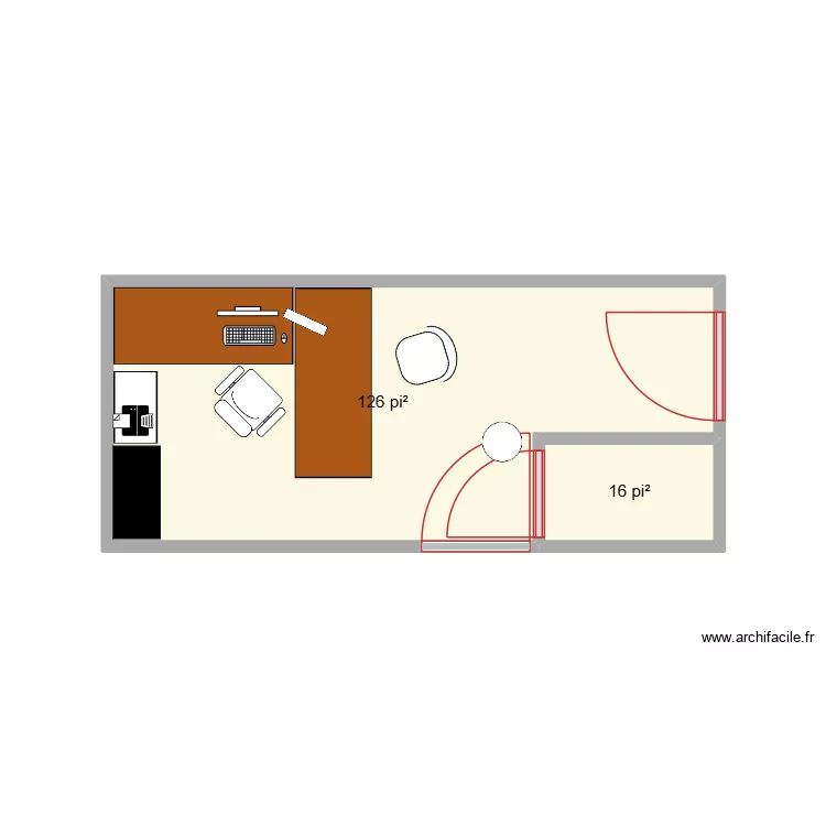 Bureau2.0. Plan de 2  et 13 m²