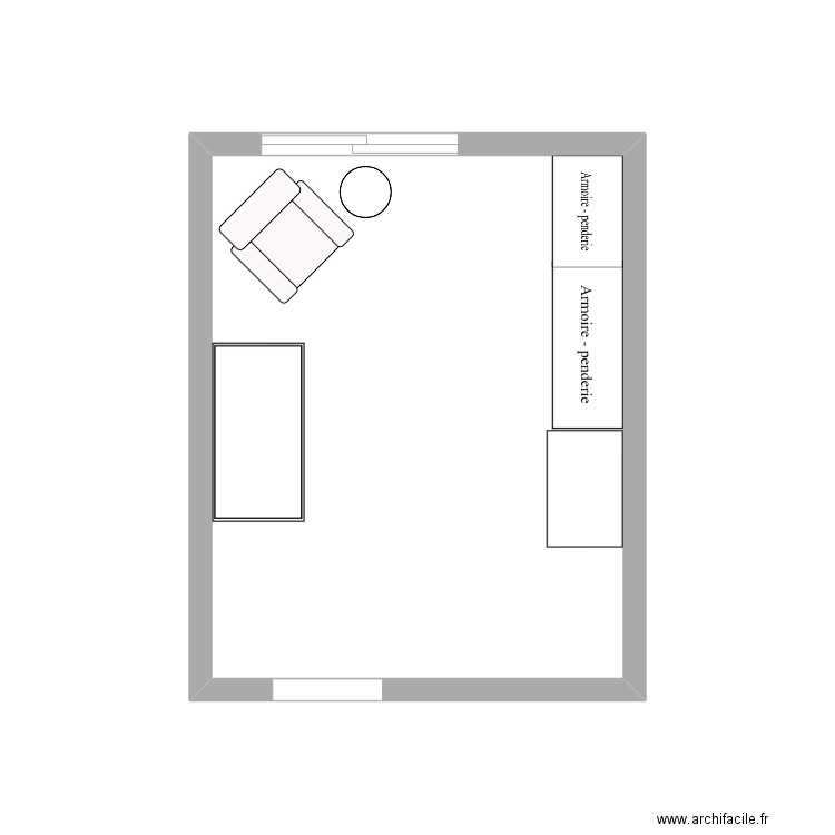 Chambre bébé. Plan de 1 pièce et 10 m2