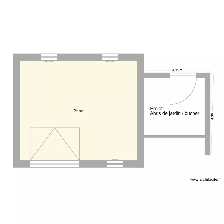 bucher. Plan de 1 pièce et 43 m² bucher. Plan de 1 pièce et 43 m²