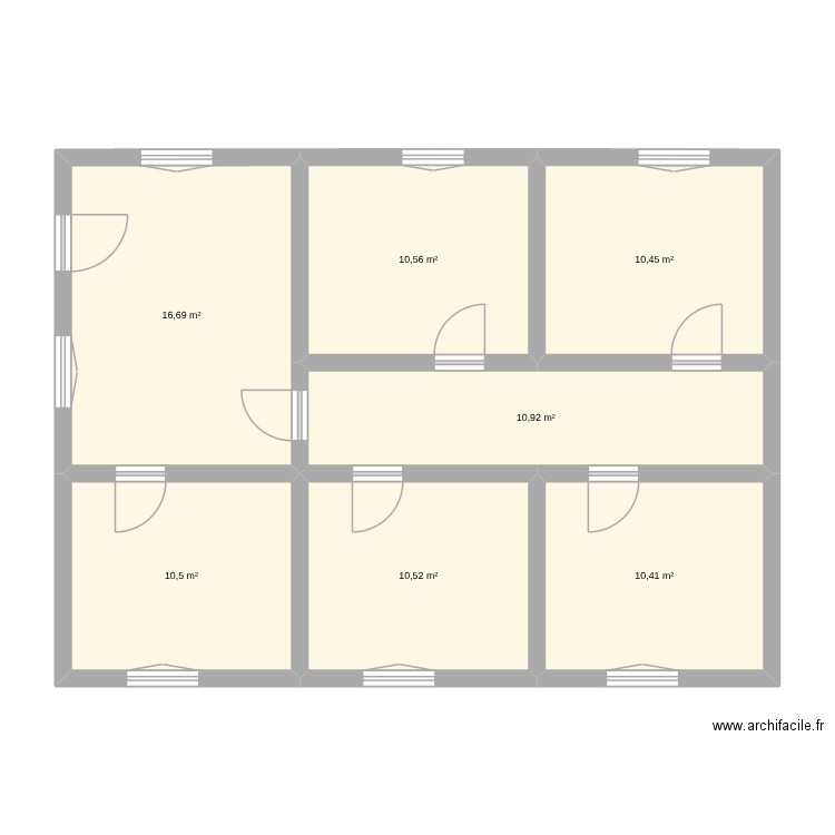 PMMEF. Plan de 7 pièces et 80 m2