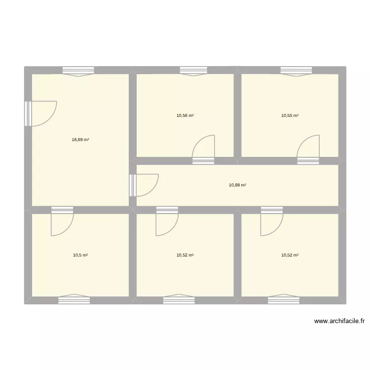 PMMEF. Plan de 7 pièces et 80 m²