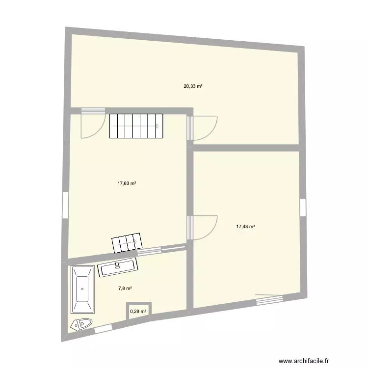 plan maison. Plan de 5 Pièces et 63 m² plan maison. Plan de 5 Pièces et 63 m²