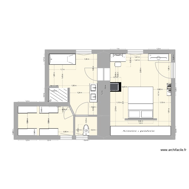 chambre_parentale. Plan de 0 pièce et 0 m2