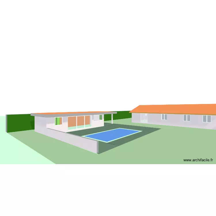 pool house toit plat. Plan de 3  et 171 m²
