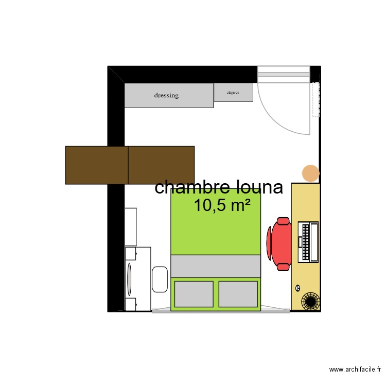 maison. Plan de 1 pièce et 11 m2