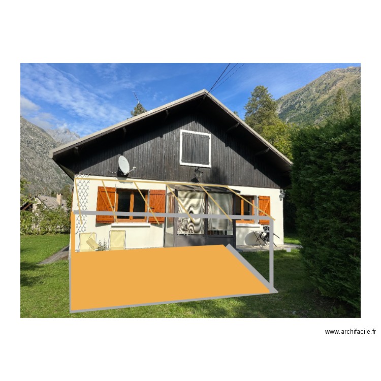 Terrasse vu de face. Plan de 0 pièce et 0 m2