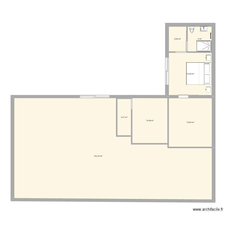 Agrandissement St Mo. Plan de 7 pièces et 147 m2