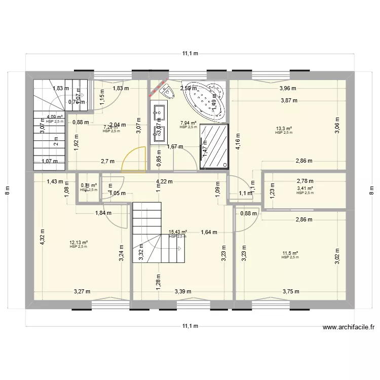 Etage1.0. Plan de 9 et 76 m² Etage1.0. Plan de 9 et 76 m²