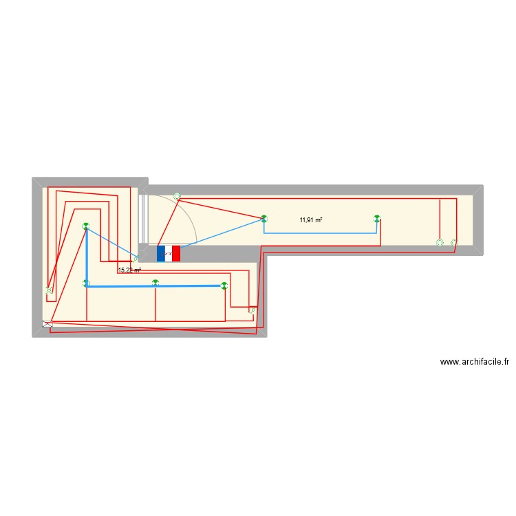 cable maison créé. Plan de 2 pièces et 27 m2