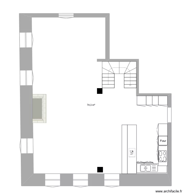 Forge 19. Plan de 1  et 74 m²