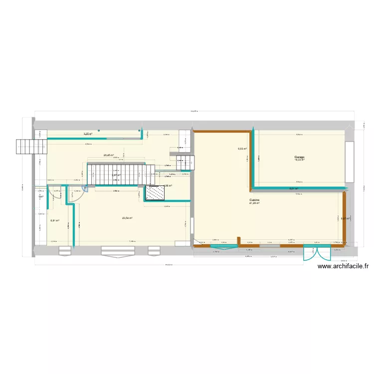 a l'echelle bas 2. Plan de 12  et 125 m²