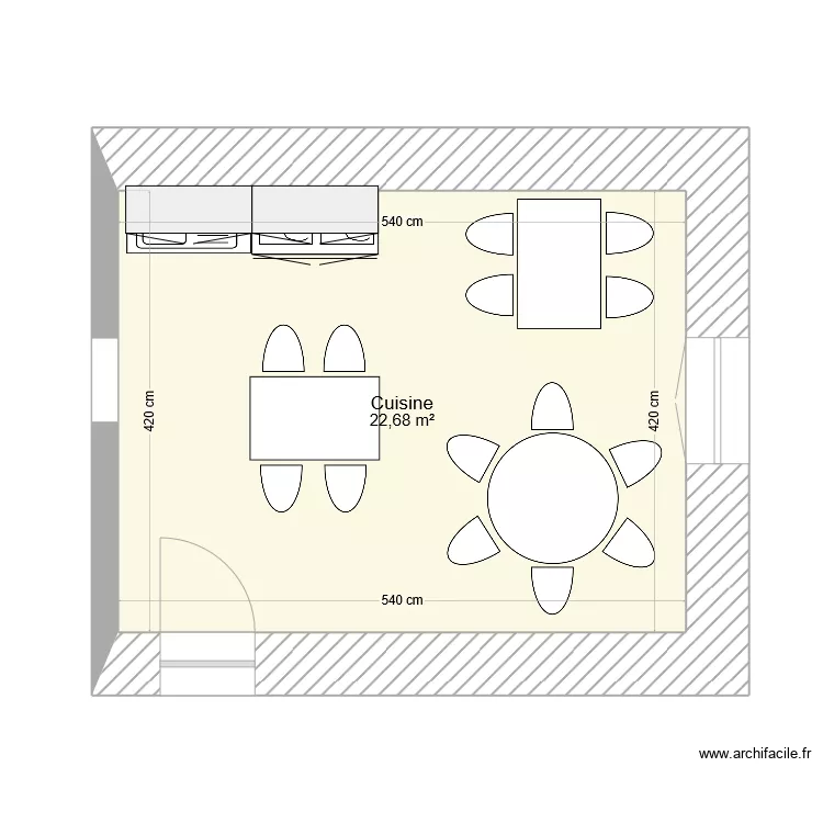 Cuisine PNC plan droit. Plan de 