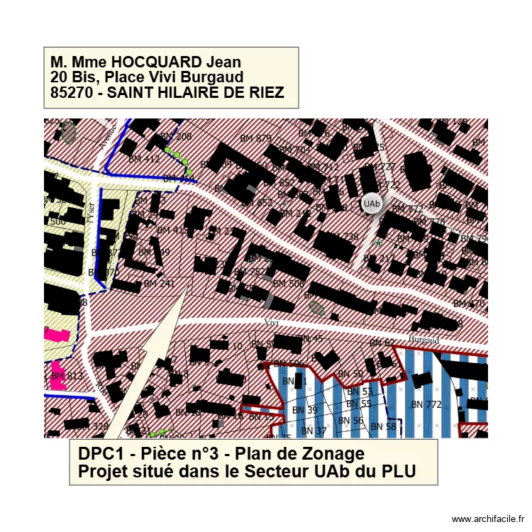 DPC1 - Pi&egrave;ce n&deg;3 - Plan de zonage secteur UAb du P.LU. Plan de 
