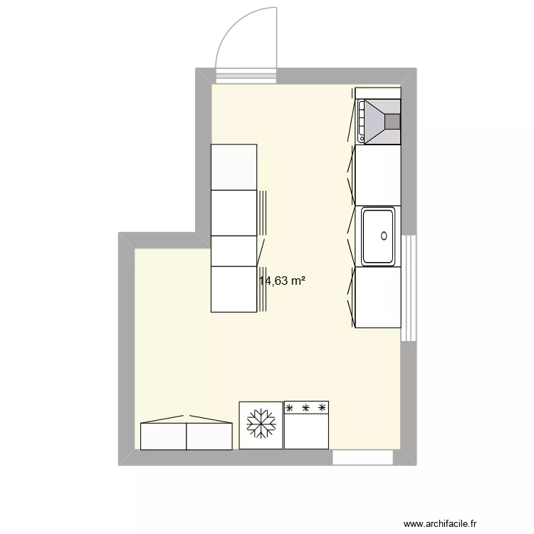 Ma cuisine. Plan de 1 Pièce et 15 m² Ma cuisine. Plan de 1 Pièce et 15 m²