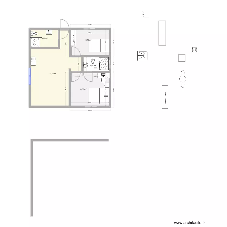 plan 2 chbres Mvé 2. Plan de 5 et 47 m² plan 2 chbres Mvé 2. Plan de 5 et 47 m²