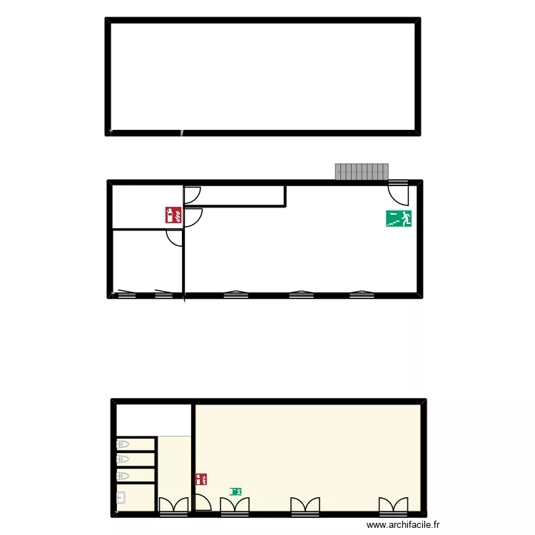 ecole. Plan de 2 Pièces et 79 m²