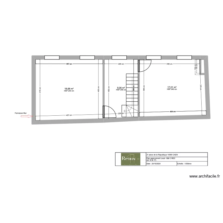 Local RDC D&eacute;molition. Plan de 