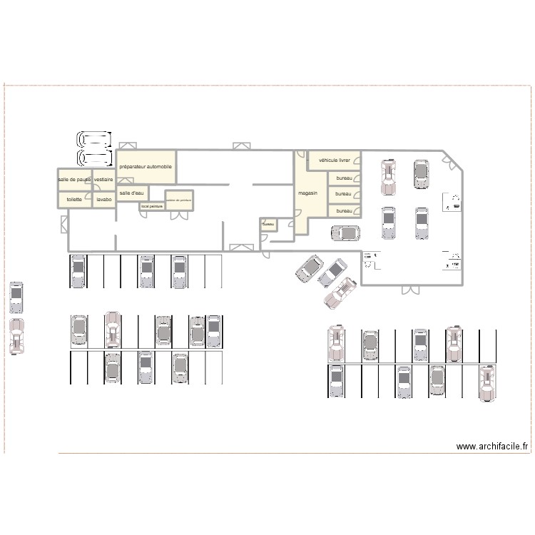 garage. Plan de 15 pièces et 883 m2