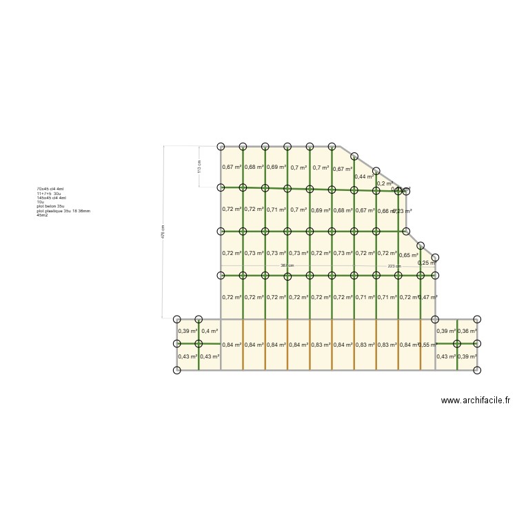 hourtin. Plan de 56 pièces et 35 m2
