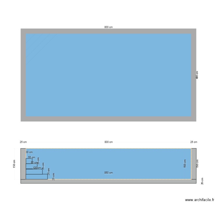 piscine. Plan de 0 pièce et 0 m2