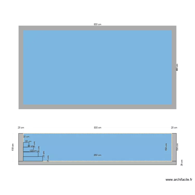 piscine. Plan de piscine. Plan de