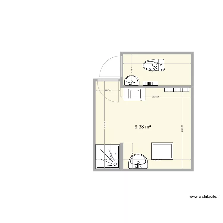 25_06_18 - Plan sdb - Yverneau - Existant. Plan de 