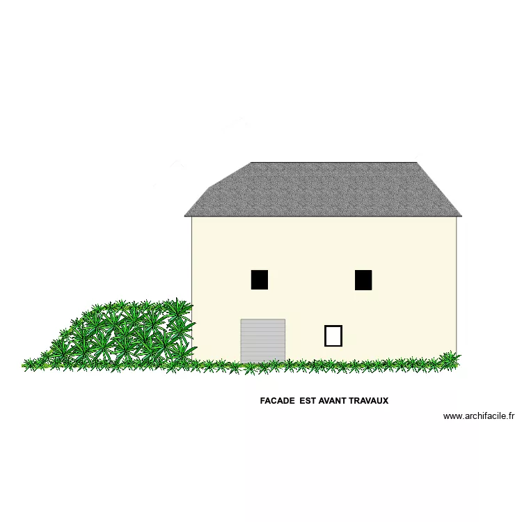 facade EST AVANT TRAVAUX. Plan de facade EST AVANT TRAVAUX. Plan de