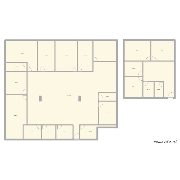 Plan MSI. Plan de 22 pièces et 475 m2