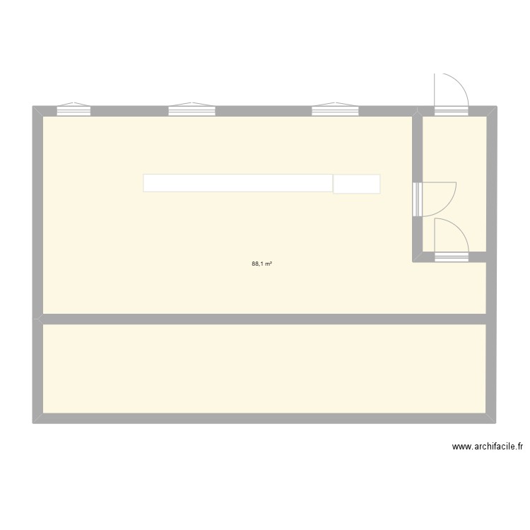 Plan du laboratoire. Plan de 1 pièce et 88 m2