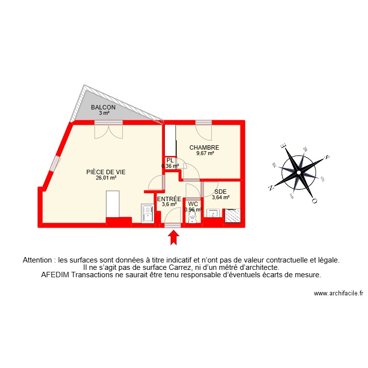 BI26941 -. Plan de 11 pièces et 60 m2