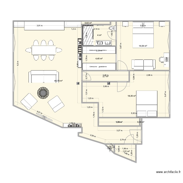 25 GUENEGAUD 2. Plan de 11 pièces et 93 m2