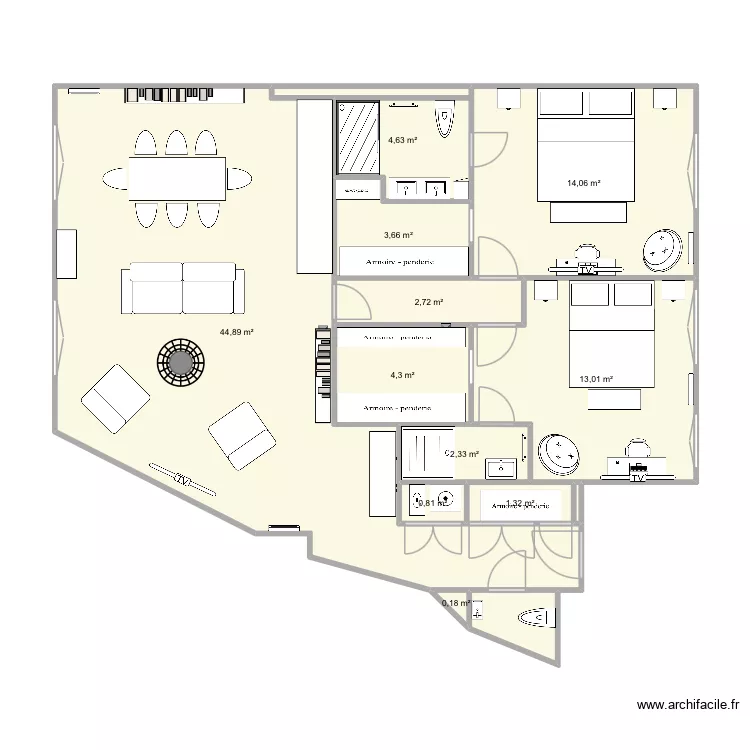 25 GUENEGAUD 2. Plan de 13 pièces et 93 m² 25 GUENEGAUD 2. Plan de 13 pièces et 93 m²