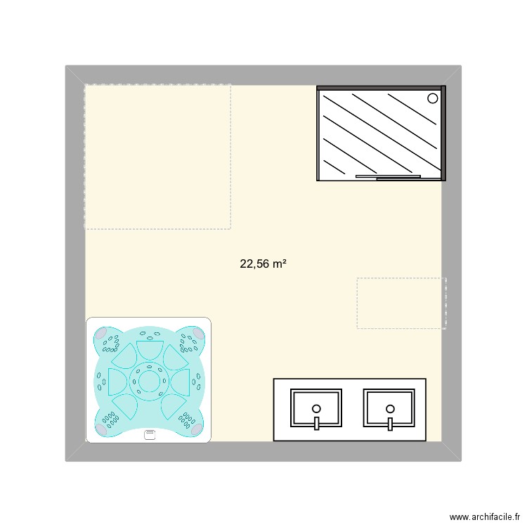 Njsnjnjssjn. Plan de 1 pièce et 23 m2