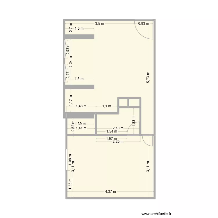 Appart 4 2eme etage. Plan de 6 Pièces et 38 m² Appart 4 2eme etage. Plan de 6 Pièces et 38 m²