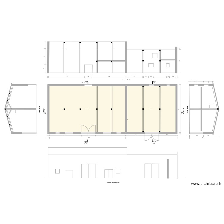 Terrasson Grange. Plan de 2 pièces et 254 m2
