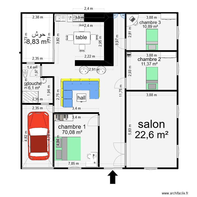 mon plan. Plan de 6 pièces et 131 m2