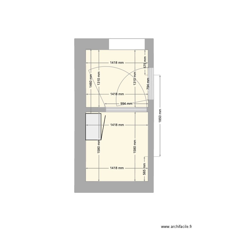 Local Electrique Solution 4. Plan de 2 pièces et 4 m2