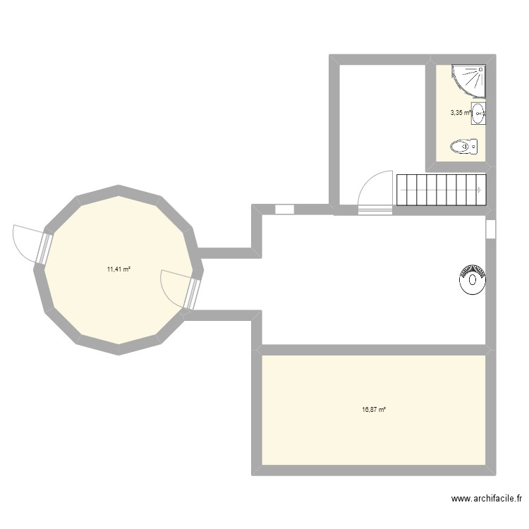 Le tertre000000. Plan de 3 pièces et 32 m2