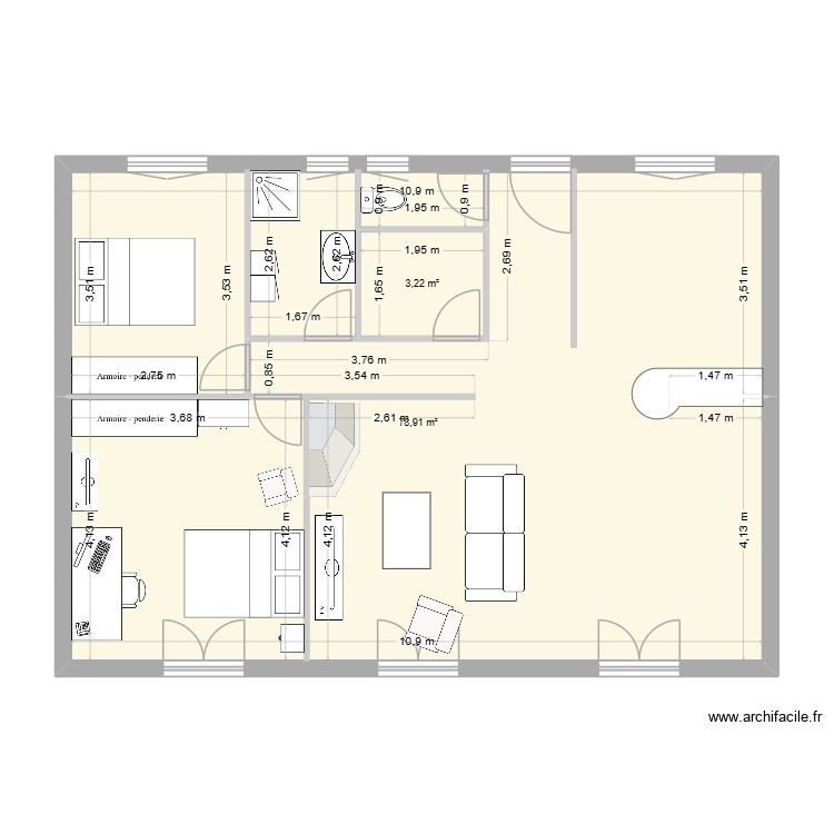 Plan rez de chauss&eacute; 1.1. Plan de 0 pièce et 0 m2
