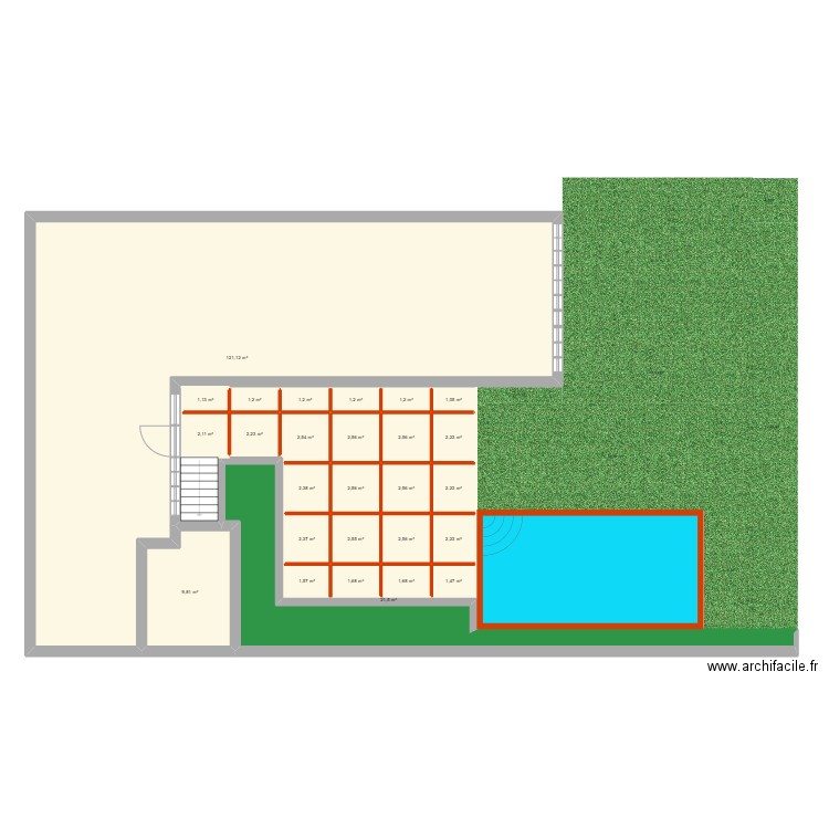 Terrasse Nîmes 2. Plan de 27 pièces et 199 m2