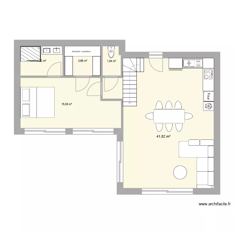 SAINT SAUVEUR. Plan de 5  et 67 m²