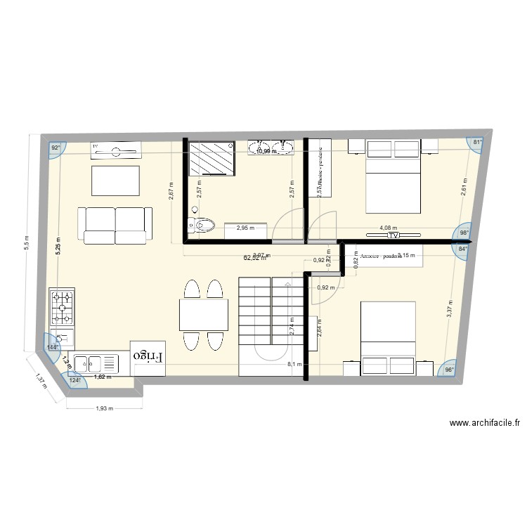 retournac INTER. Plan de 1 pièce et 63 m2