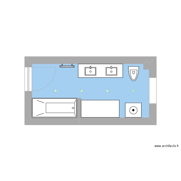 Projet Mathot. Plan de 1 pièce et 8 m2