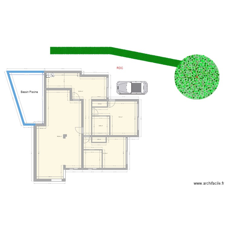 MORENO RDC. Plan de 7 pièces et 135 m2