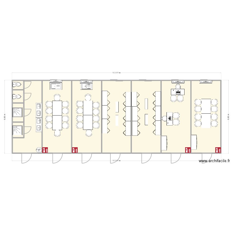 EIFFAGE CHANTIER AUTUN 71400. Plan de 11 pièces et 99 m2