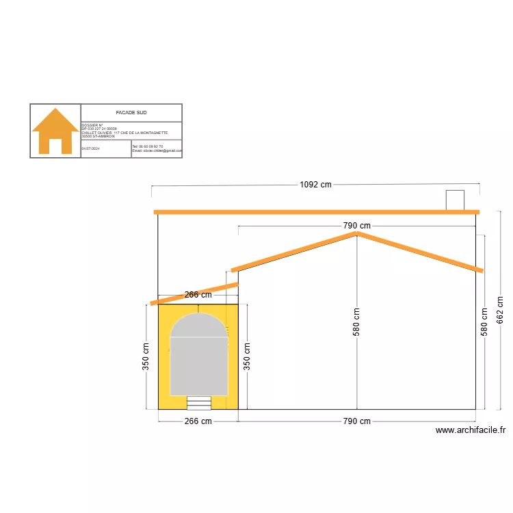 face SUD S/PNX. Plan de 