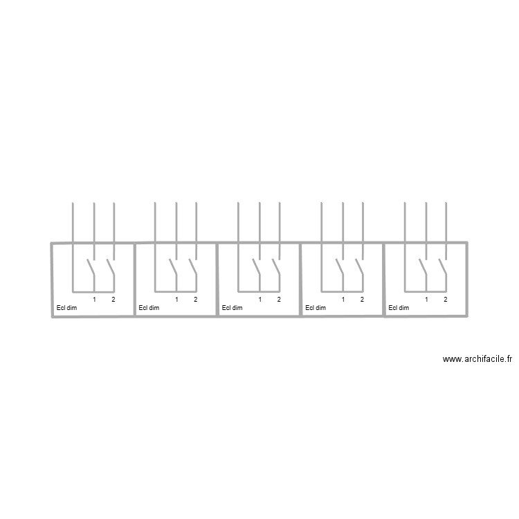 module ecl dim. Plan de 5 pièces et 11 m2